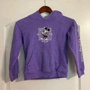Walt Disney World Disney 100 Years Of Wonder Purple Hooded Sweatshirt Sz 7/8